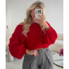 Asymmetrical red Sweater - DRESS DESIREE