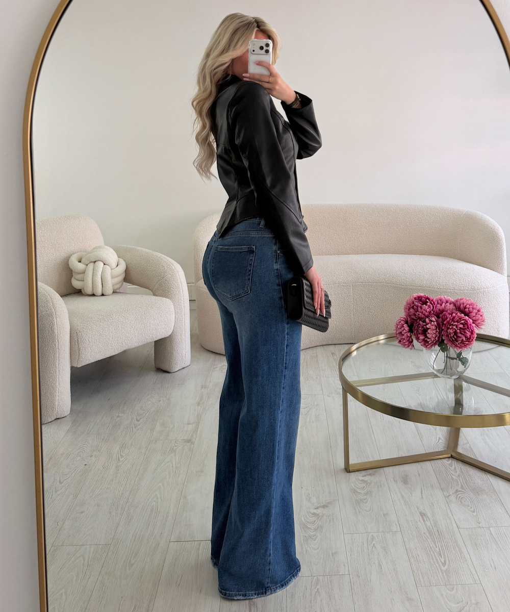 Blue Tall Wide-Leg Jeans