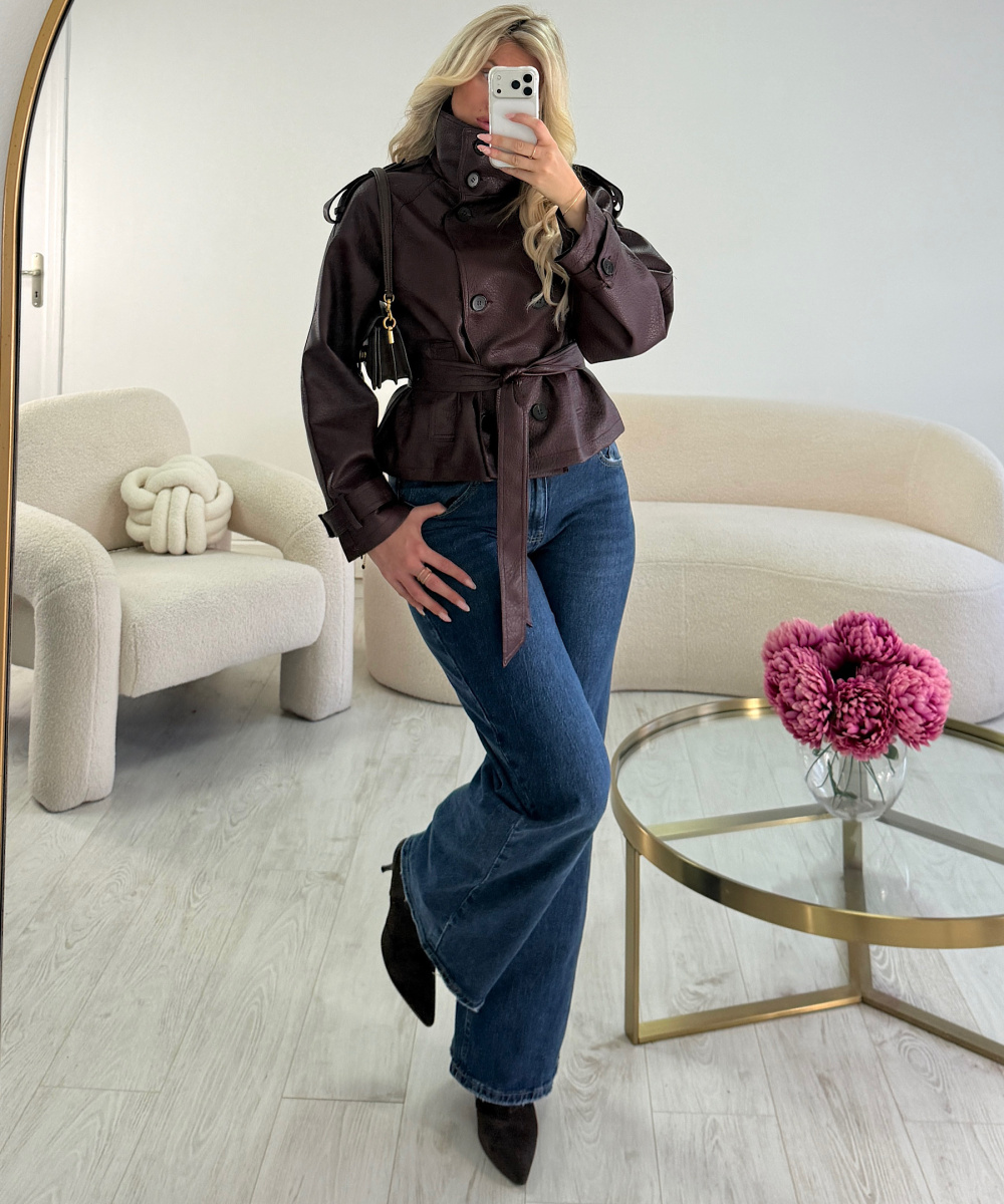 Jeans standard wide leg bleu