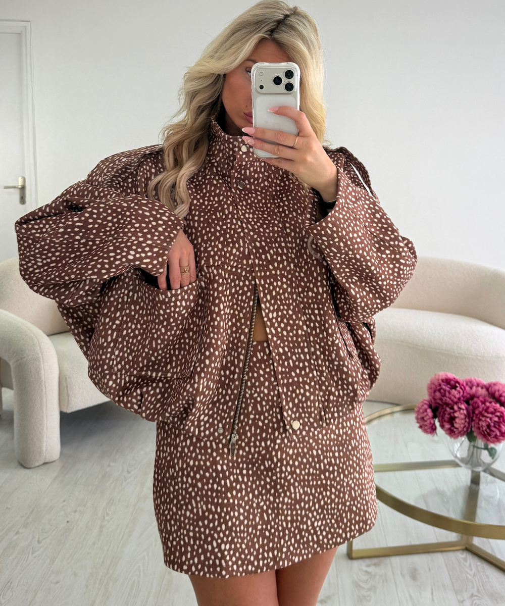 Bambi Bomber Jacket and Skirt Set