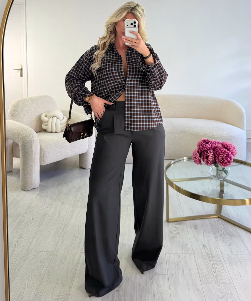 Chemise carreaux dos échancré