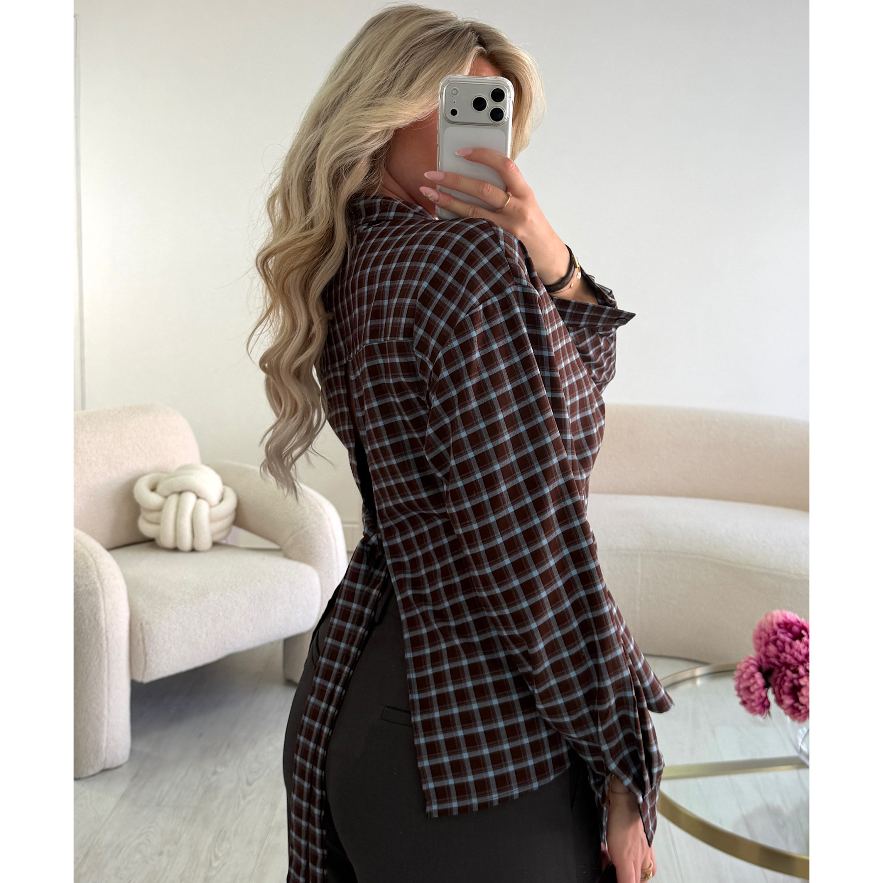Chemise carreaux dos ouvert - DRESS DESIREE