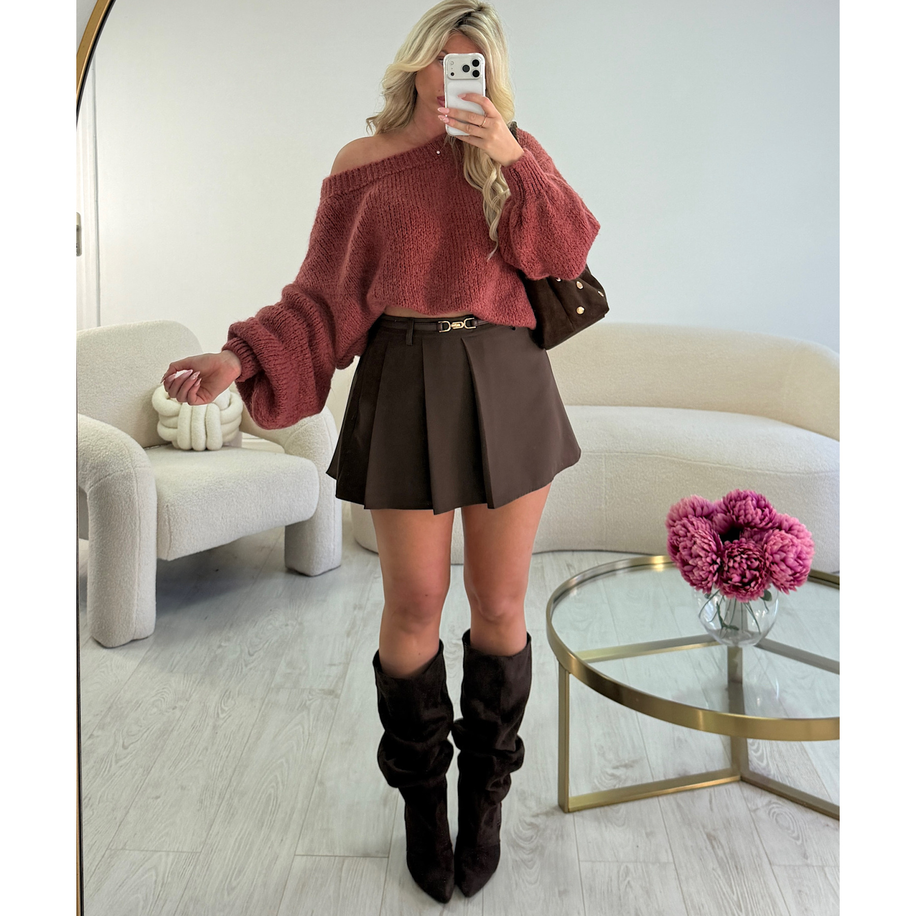 Pull loose asymétrique terracota  - DRESS DESIREE