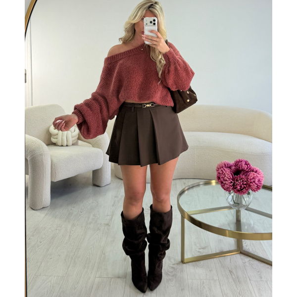 Pull loose asymétrique terracota  - DRESS DESIREE