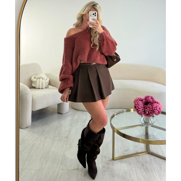 Pull loose asymétrique terracota  - DRESS DESIREE