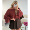Pull loose asymétrique terracota  - DRESS DESIREE