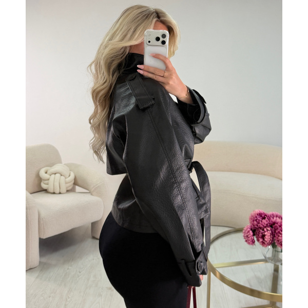 Veste simili col montant cintré noir - DRESS DESIREE