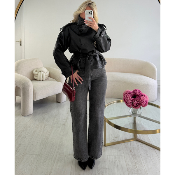 Veste simili col montant cintré noir - DRESS DESIREE