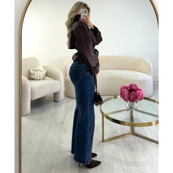 Veste simili col montant cintré bordeaux - DRESS DESIREE