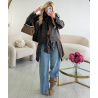 Veste simili col montant cintré choco - DRESS DESIREE