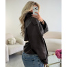 Veste simili col montant cintré choco - DRESS DESIREE