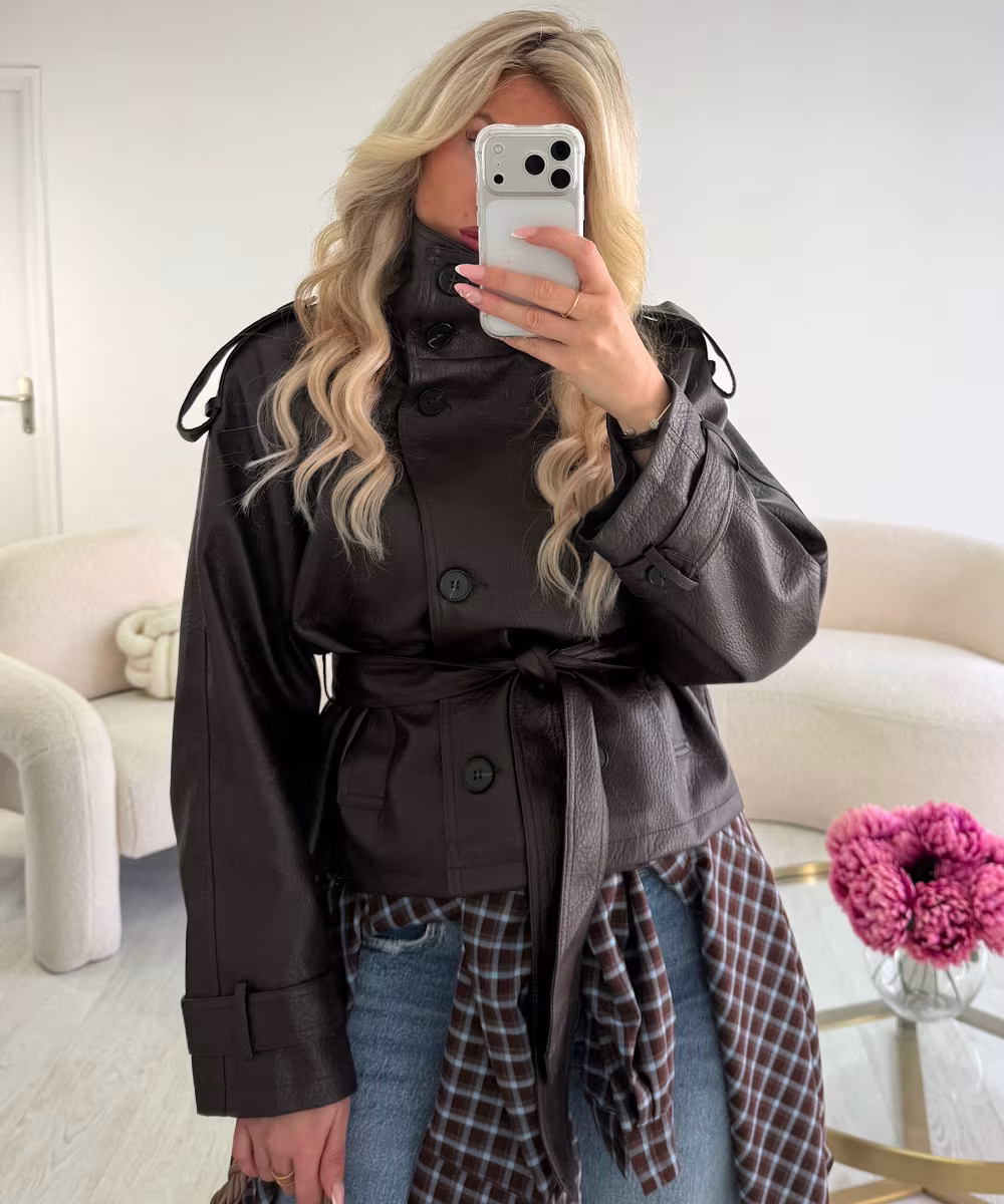 Veste simili col montant cintré choco