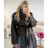 Veste simili col montant cintré choco - DRESS DESIREE