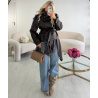 Veste simili col montant cintré choco - DRESS DESIREE