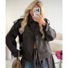 Veste simili col montant cintré choco - DRESS DESIREE