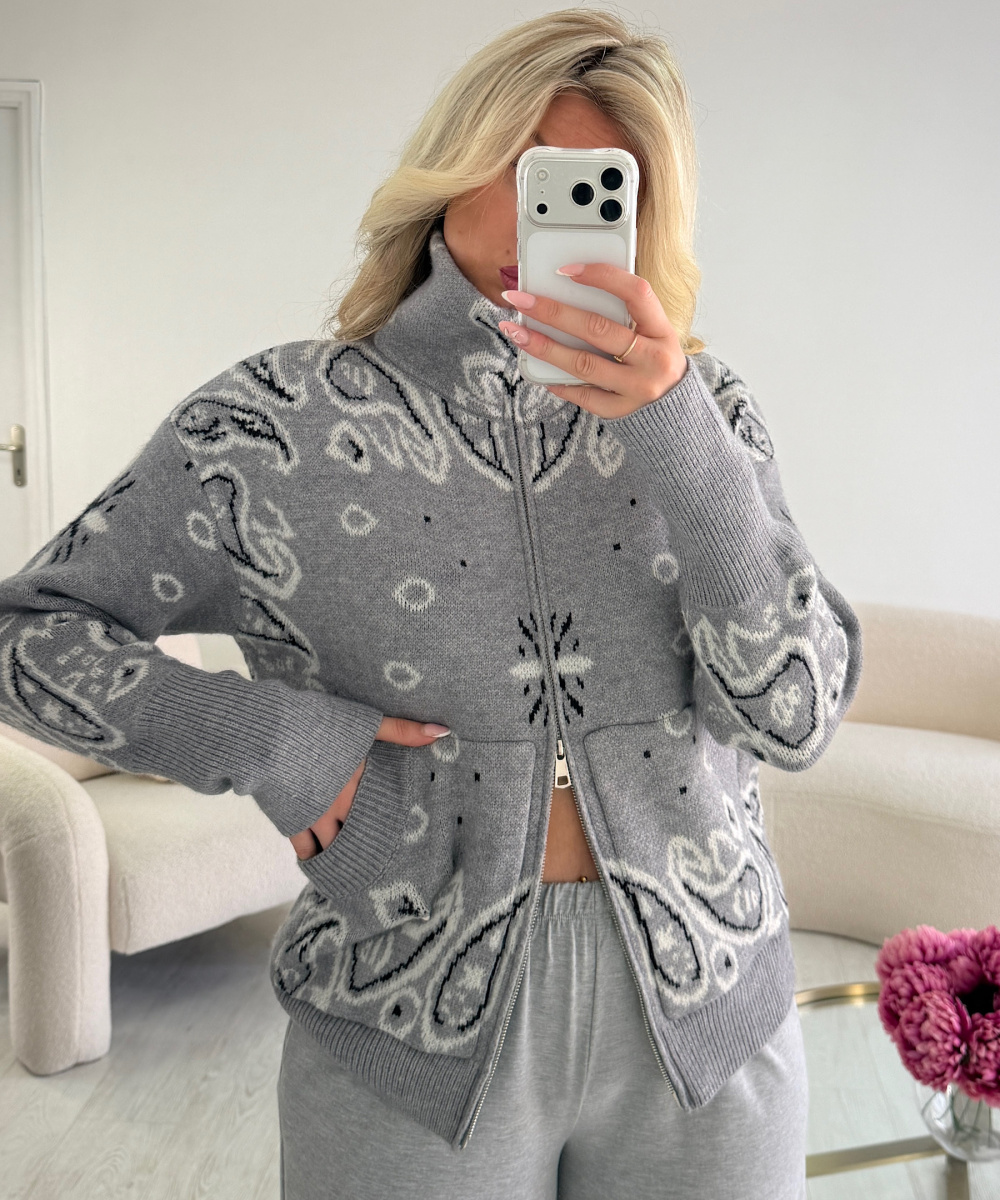 Gilet épais bandana gris  - DRESS DESIREE