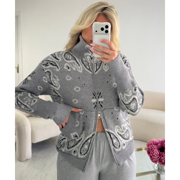 Gilet épais bandana gris  - DRESS DESIREE
