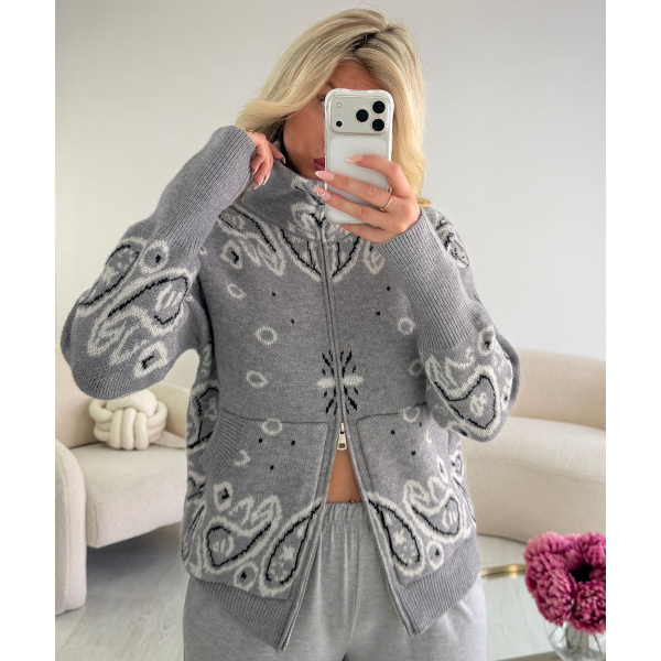 Gilet épais bandana gris  - DRESS DESIREE