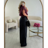 extra extra long navy blue pleated trousers - DRESS DESIREE