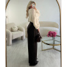 Pantalon barrel extra tall rayures choco - DRESS DESIREE