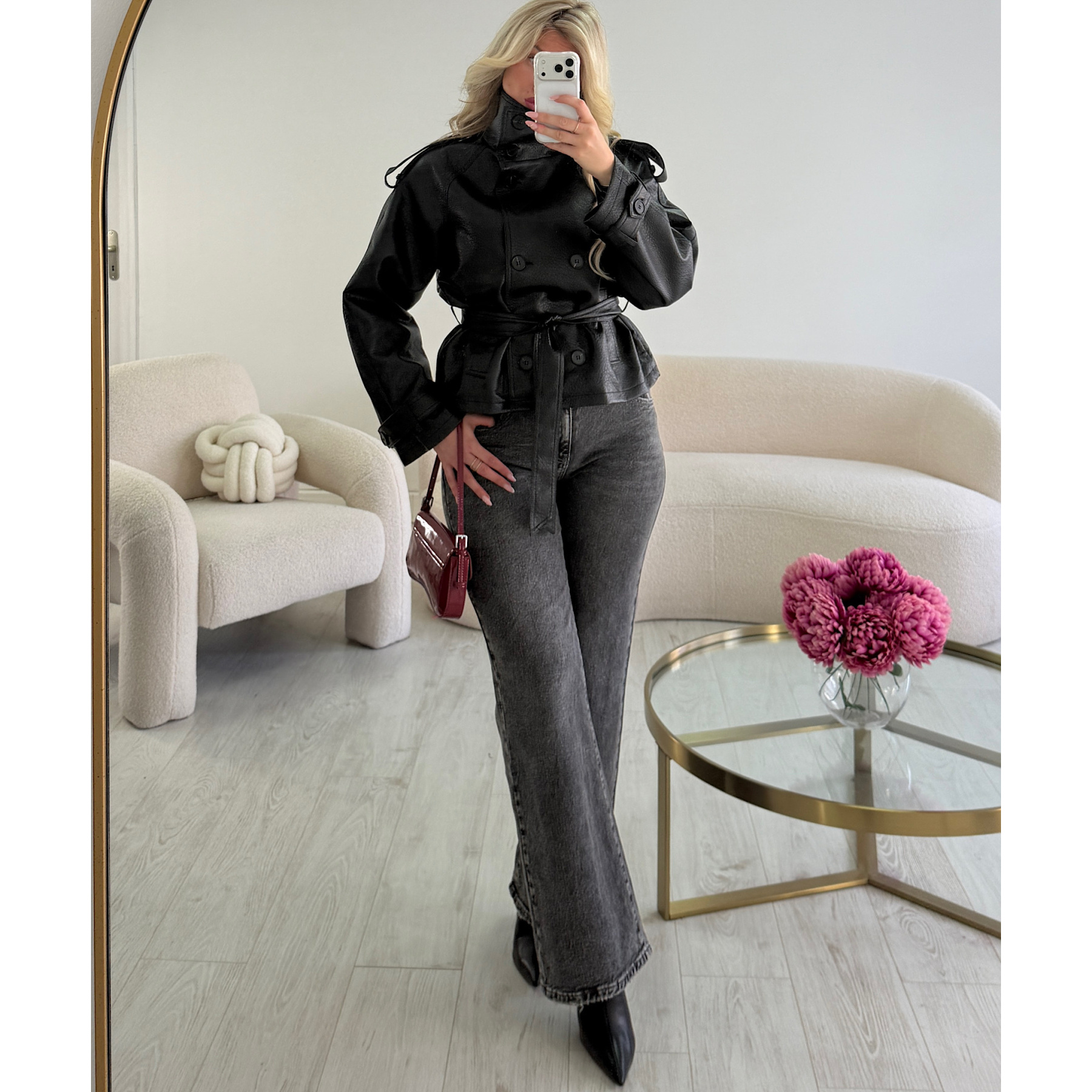 Jeans standard wide leg gris foncé - DRESS DESIREE