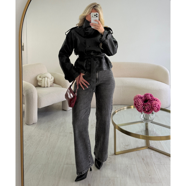 Jeans standard wide leg gris foncé - DRESS DESIREE
