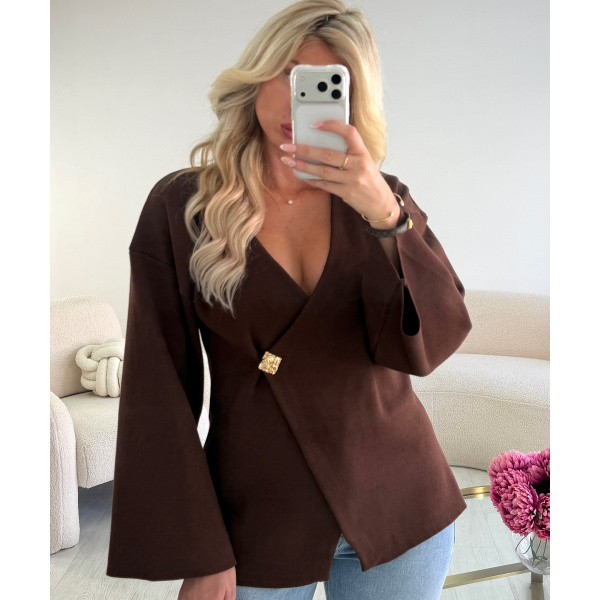 Pull épais noir détails dorés - DRESS DESIREE