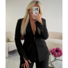 Structured black slit blazer - DRESS DESIREE