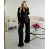 Structured black slit blazer - DRESS DESIREE