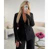 Structured black slit blazer - DRESS DESIREE