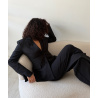 Structured black slit blazer - DRESS DESIREE