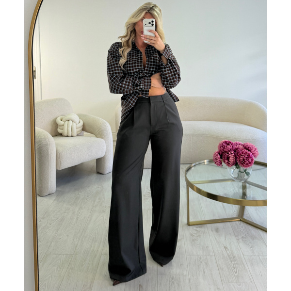 Pantalon tall large gris anthracite  - DRESS DESIREE