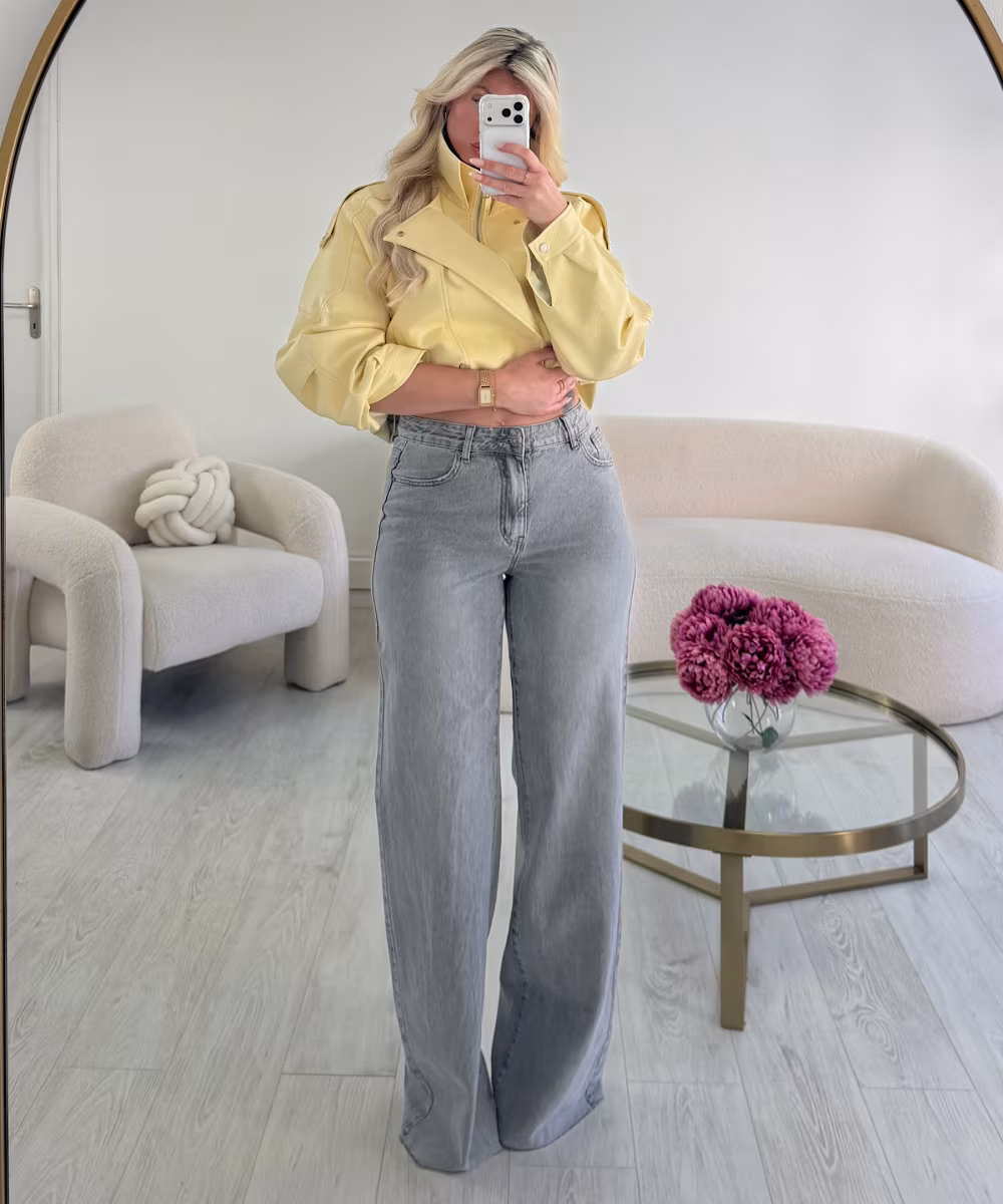 Jeans tall gris clair