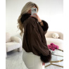Choco suede bomber jacket with fur