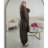 Chocolate check balloon pants set