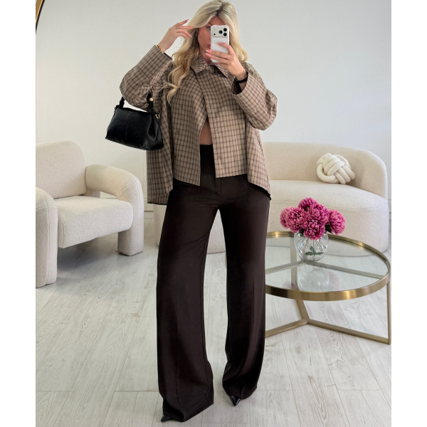 Choco-colored fluid trousers