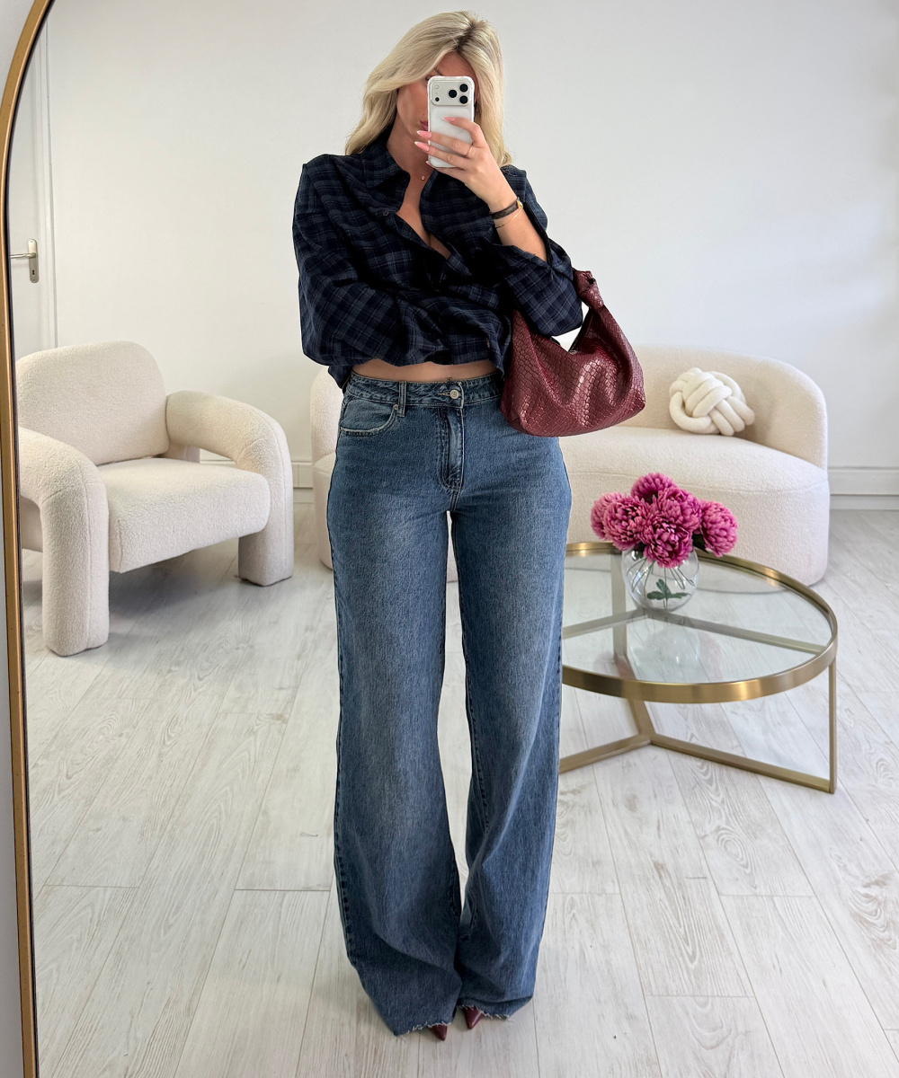 Extra-tall blue washed jeans