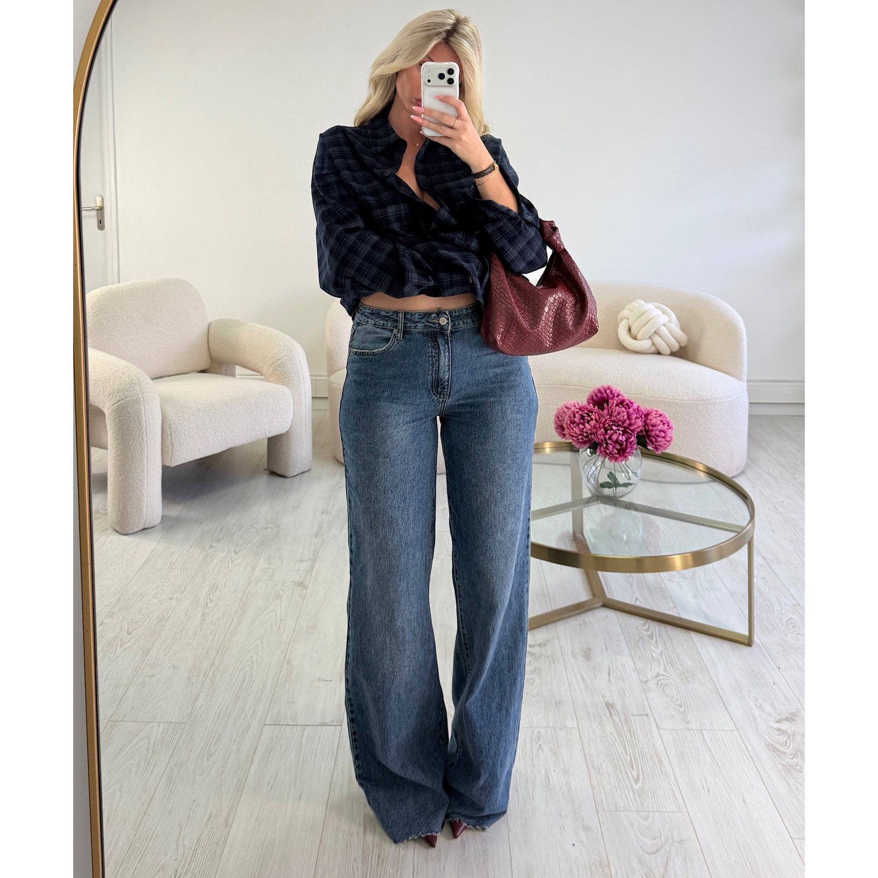 Extra-tall blue washed jeans