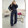 Navy blue checked bomber jackets