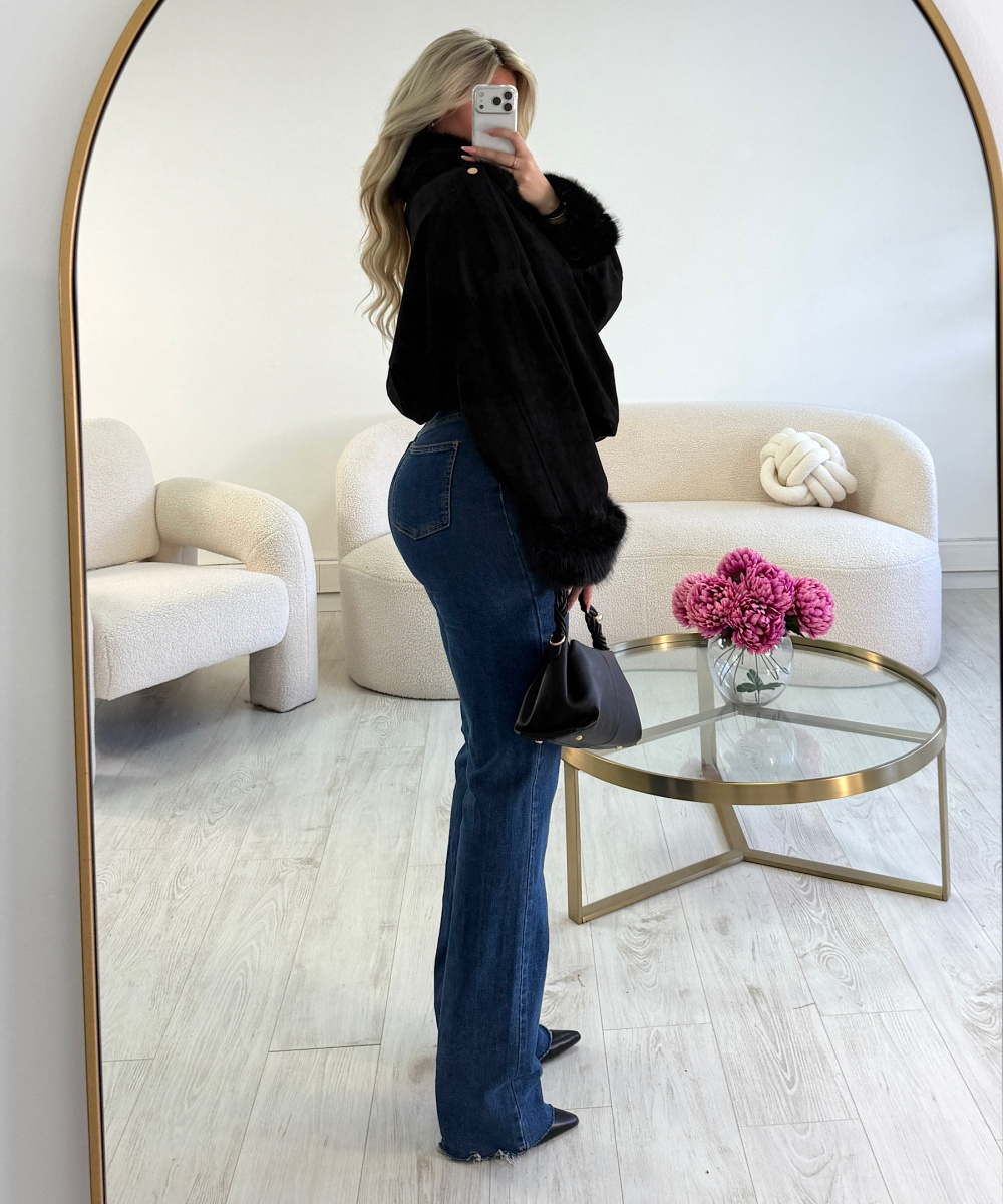 Extra-tall dark blue straight-leg jeans