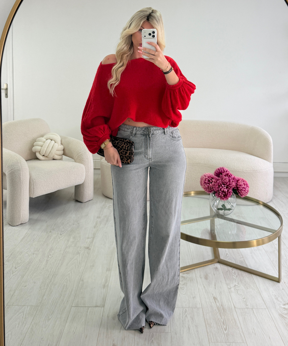 Extra long grey jeans - DRESS DESIREE