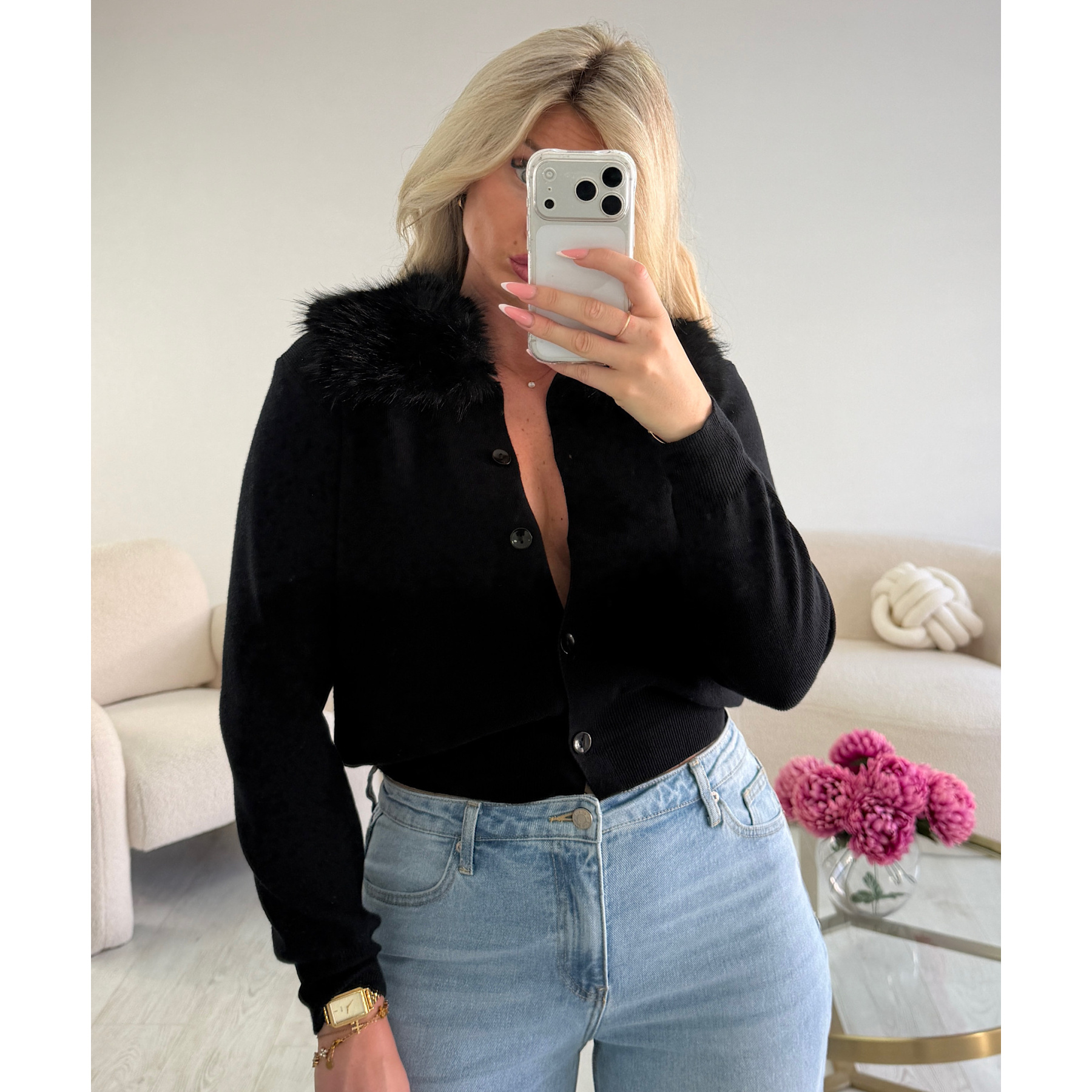 Gilet fourrure noir  - DRESS DESIREE