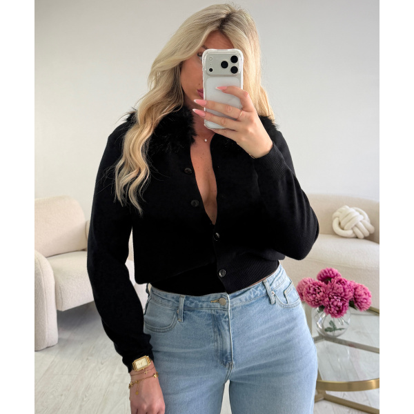 Gilet fourrure noir  - DRESS DESIREE