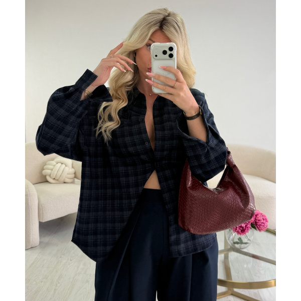 Chemise carreaux bleu marine - DRESS DESIREE