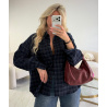 Navy blue checked shirt - DRESS DESIREE