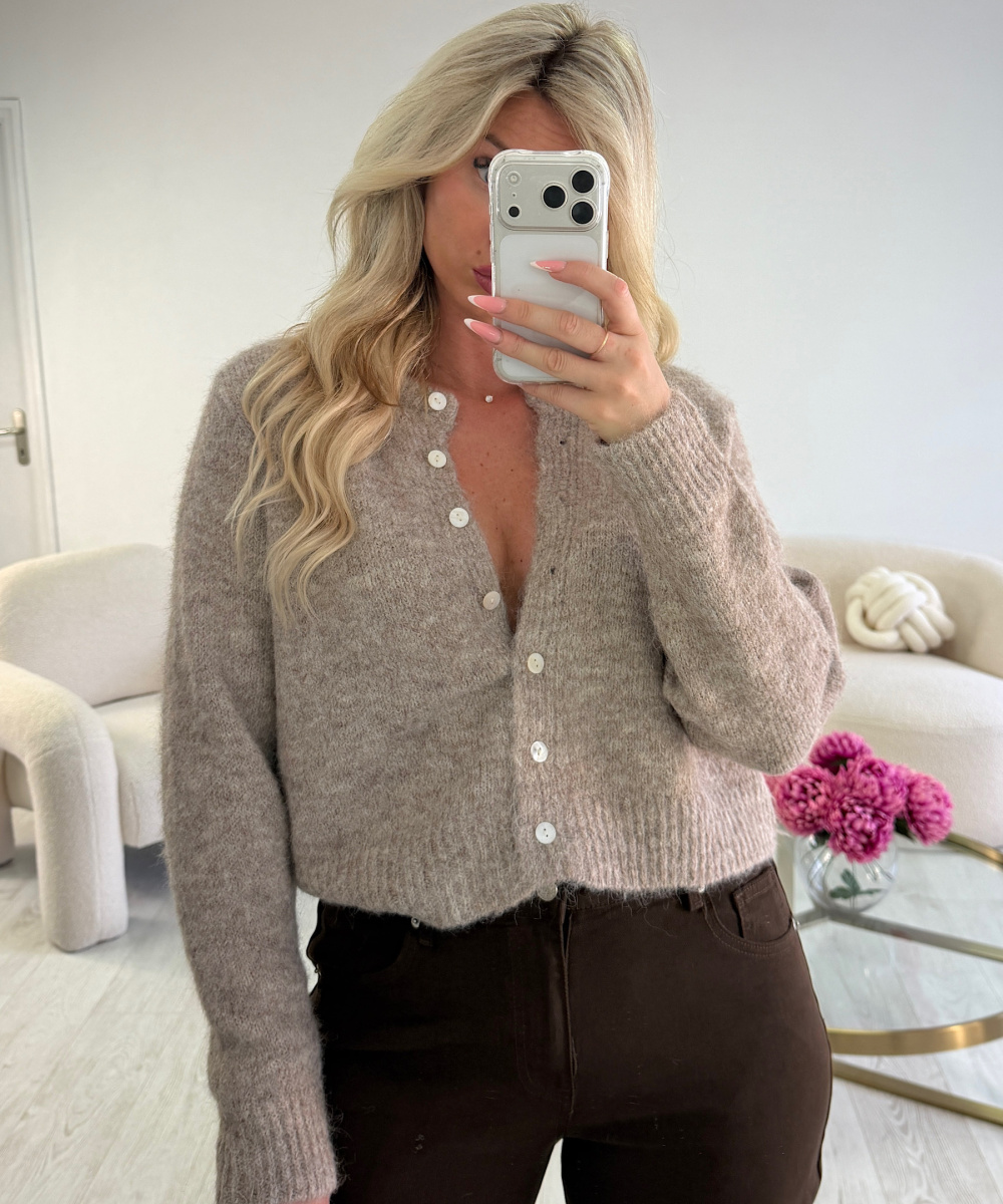 Taupe button-up jumper/cardigan