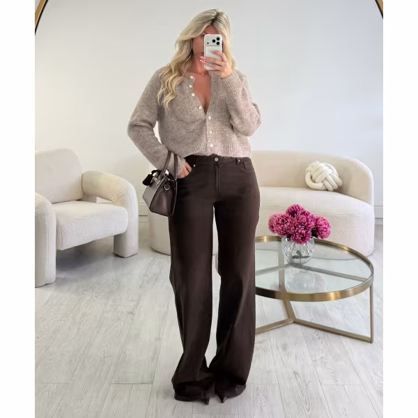 Pull/gilet boutons taupe - DRESS DESIREE