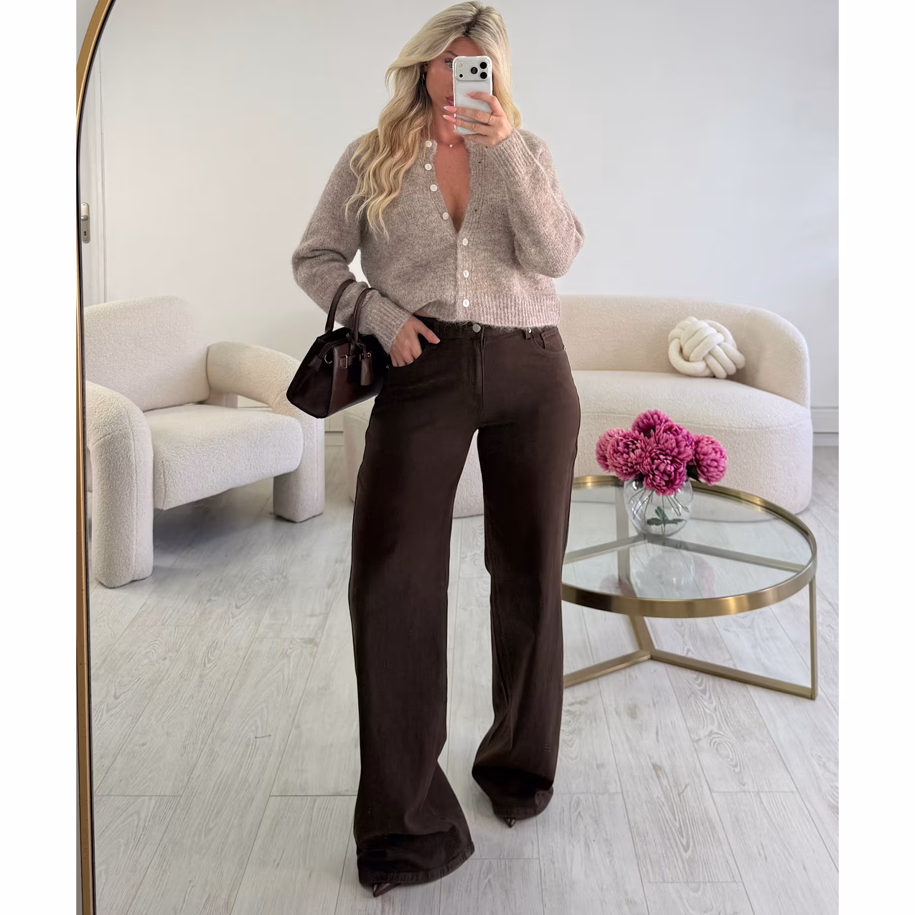 Pull/gilet boutons taupe - DRESS DESIREE