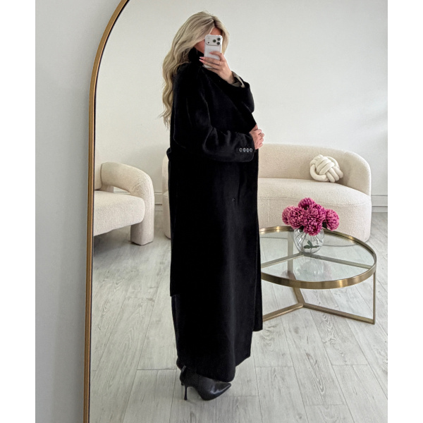 Long, thick black wool coat - DRESS DESIREE