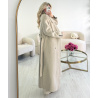 Long, thick beige wool coat - DRESS DESIREE